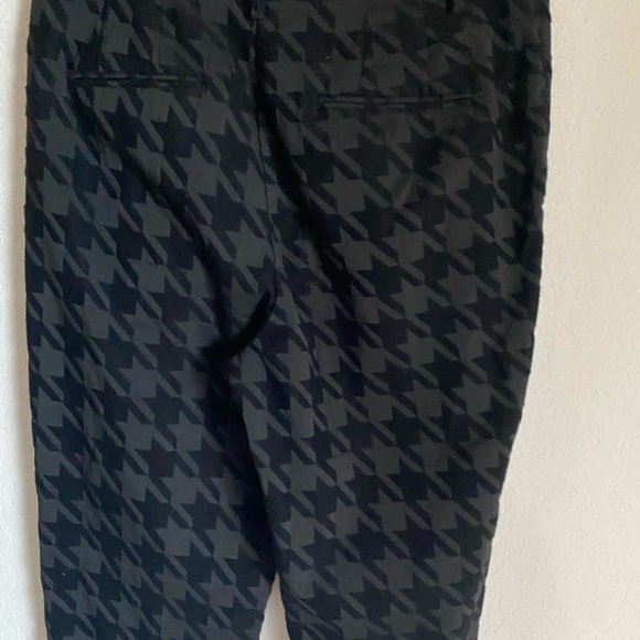 Ann Taylor Houndstooth Textured Black High Waist Ankle Workwear Office Pants 8P - Picture 8 of 12